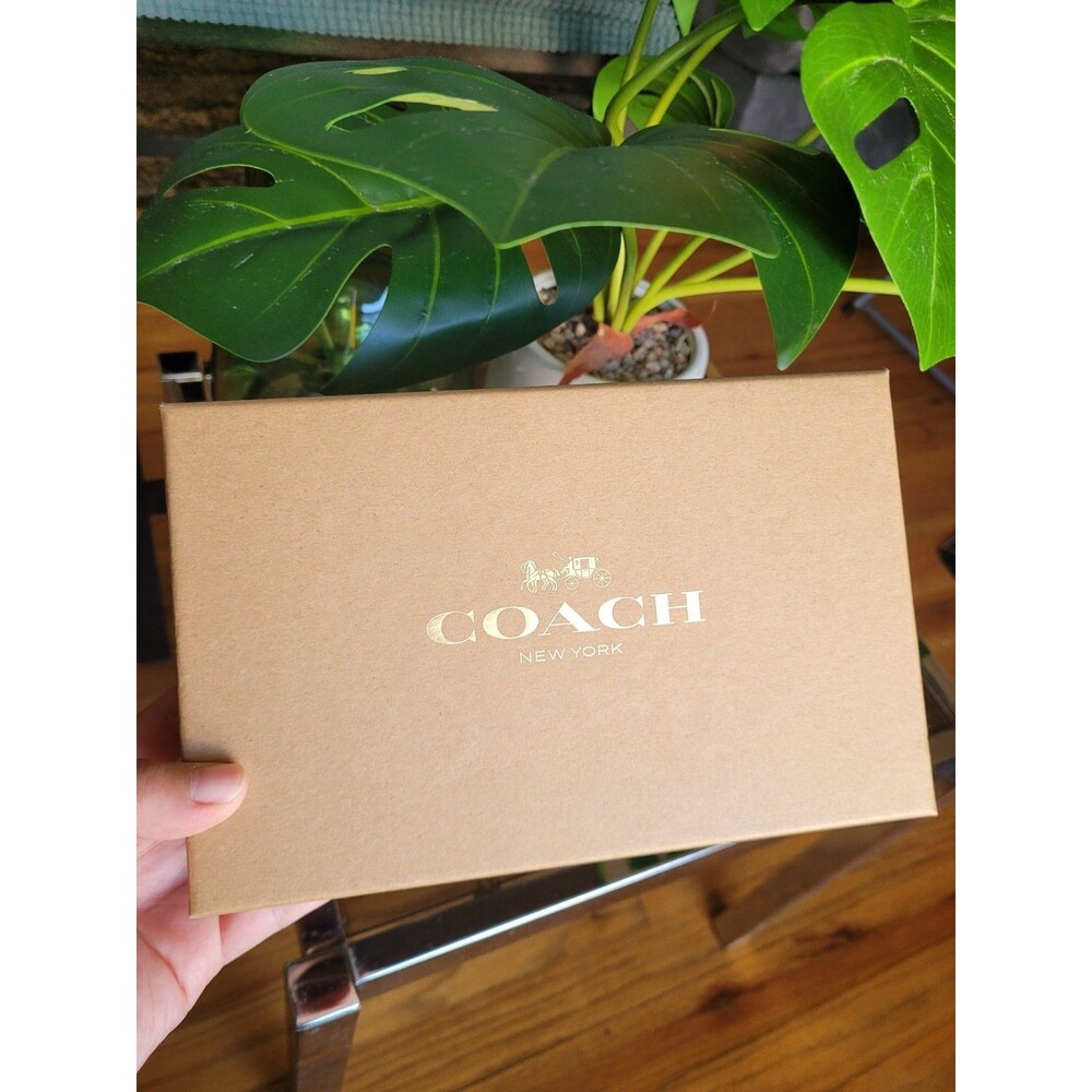 Coach Mini Wallet On Chain Signature Monogram Canvas Bag Purse - Picture 2 of 16